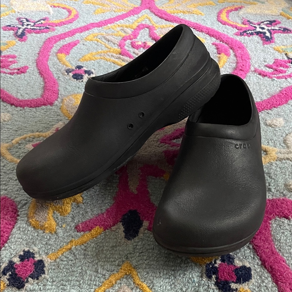 Crocs On The Clock Black Slip-On Clog Shoes